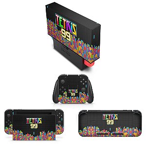 KIT Nintendo Switch Skin e Capa Anti Poeira - Tetris 99