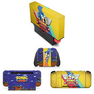 KIT Nintendo Switch Skin e Capa Anti Poeira - Sonic Mania