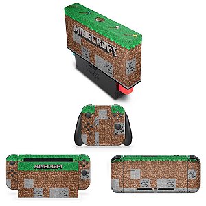 KIT Nintendo Switch Skin e Capa Anti Poeira - Minecraft