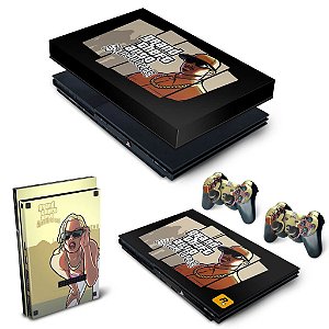 KIT PS2 Slim Skin e Capa Anti Poeira - GTA San Andreas