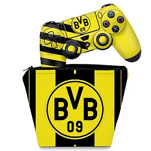 KIT Capa Case e Skin PS4 Controle  - Borussia Dortmund Bvb 09