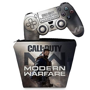 KIT Capa Case e Skin PS4 Controle  - Call Of Duty Modern Warfare