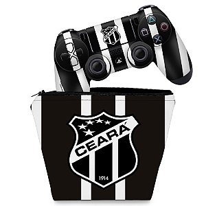 KIT Capa Case e Skin PS4 Controle  - Ceará Sporting Club