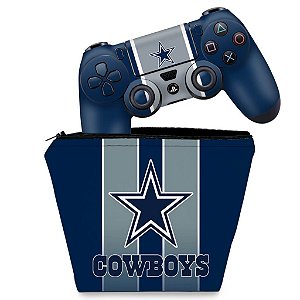 KIT Capa Case e Skin PS4 Controle  - Dallas Cowboys Nfl