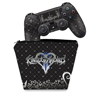 KIT Capa Case e Skin PS4 Controle  - Kingdom Hearts 3 Iii