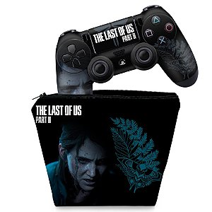 KIT Capa Case e Skin PS4 Controle  - The Last Of Us Part 2 Ii B