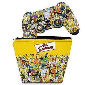 KIT Capa Case e Skin PS4 Controle  - The Simpsons