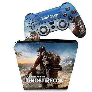 KIT Capa Case e Skin PS4 Controle  - Tom Clancy'S Ghost Recon Wildlands