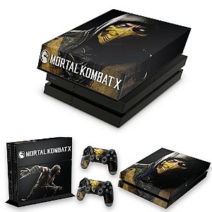 KIT PS4 Fat Skin e Capa Anti Poeira - Mortal Kombat X