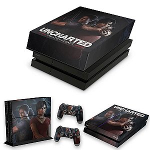 KIT PS4 Fat Skin e Capa Anti Poeira - Uncharted Lost Legacy
