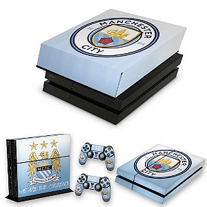 KIT PS4 Fat Skin e Capa Anti Poeira - Manchester City Fc