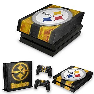 KIT PS4 Fat Skin e Capa Anti Poeira - Pittsburgh Steelers - Nfl