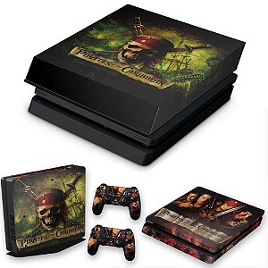 KIT PS4 Slim Skin e Capa Anti Poeira - Piratas Do Caribe