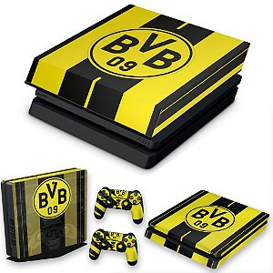 KIT PS4 Slim Skin e Capa Anti Poeira - Borussia Dortmund Bvb 09