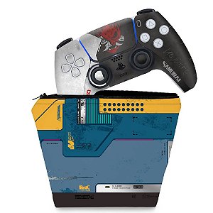 KIT Capa Case e Skin PS5 Controle - Cyberpunk 2077 Bundle