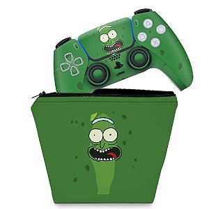 KIT Capa Case e Skin PS5 Controle - Pickle Rick And Morty