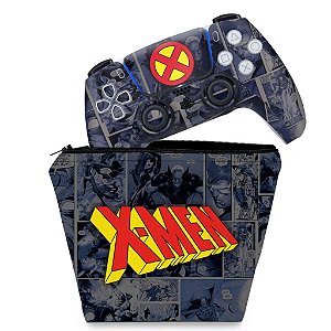 KIT Capa Case e Skin PS5 Controle - X-Men Comics
