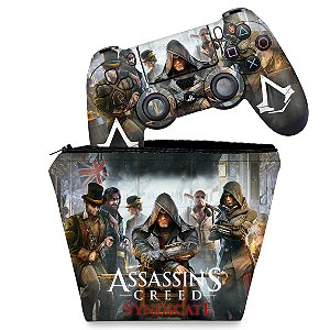 KIT Capa Case e Skin PS4 Controle  - Assassins Creed Syndicate