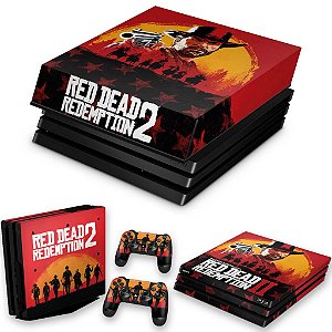 KIT PS4 Pro Skin e Capa Anti Poeira - Red Dead Redemption 2