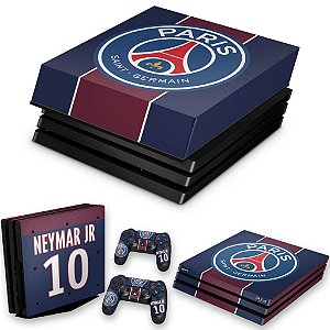 KIT PS4 Pro Skin e Capa Anti Poeira - Paris Saint Germain Neymar Jr Psg