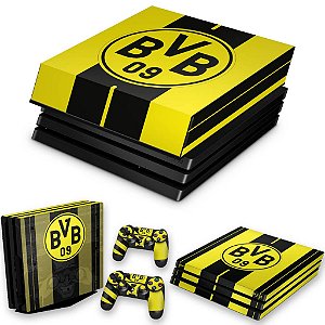 KIT PS4 Pro Skin e Capa Anti Poeira - Borussia Dortmund Bvb 09