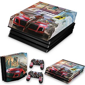 KIT PS4 Pro Skin e Capa Anti Poeira - The Crew 2