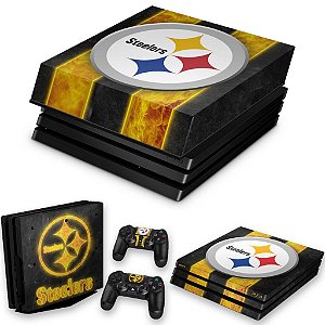 KIT PS4 Pro Skin e Capa Anti Poeira - Pittsburgh Steelers - Nfl