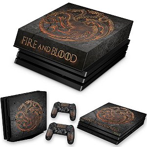 KIT PS4 Pro Skin e Capa Anti Poeira - Game Of Thrones Targaryen