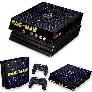 KIT PS4 Pro Skin e Capa Anti Poeira - Pac Man