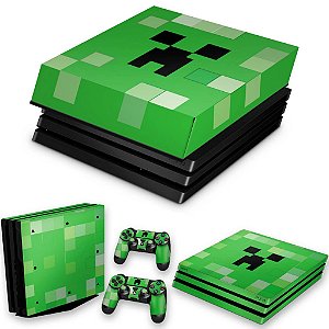 KIT PS4 Pro Skin e Capa Anti Poeira - Creeper Minecraft