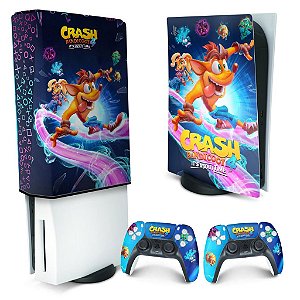 KIT PS5 Skin e Capa Anti Poeira - Crash Bandicoot 4