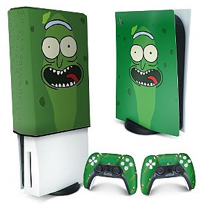 KIT PS5 Skin e Capa Anti Poeira - Pickle Rick And Morty