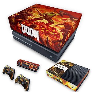 KIT Xbox One Fat Skin e Capa Anti Poeira - Doom