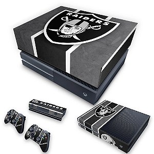 KIT Xbox One Fat Skin e Capa Anti Poeira - Oakland Raiders NFL
