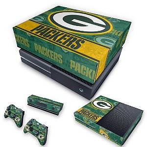 KIT Xbox One Fat Skin e Capa Anti Poeira - Green Bay Packers NFL