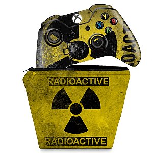 KIT Capa Case e Skin Xbox One Fat Controle - Radioativo