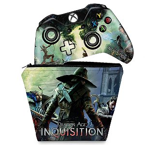 KIT Capa Case e Skin Xbox One Fat Controle - Dragon Age Inquisition