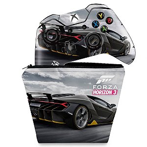 KIT Capa Case e Skin Xbox One Fat Controle - Forza Horizon 3