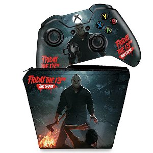 KIT Capa Case e Skin Xbox One Fat Controle - Friday the 13th The game - Sexta-Feira 13