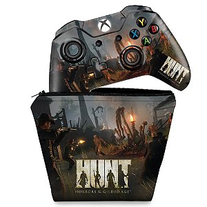 KIT Capa Case e Skin Xbox One Fat Controle - Hunt: Horrors of the Gilded Age
