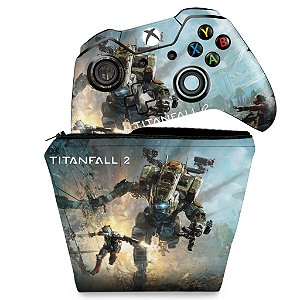 KIT Capa Case e Skin Xbox One Fat Controle - Titanfall 2
