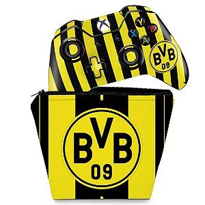 KIT Capa Case e Skin Xbox One Fat Controle - Borussia Dortmund BVB 09