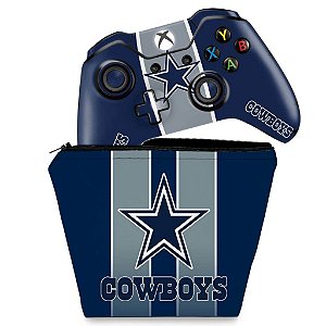KIT Capa Case e Skin Xbox One Fat Controle - Dallas Cowboys NFL