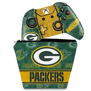 KIT Capa Case e Skin Xbox One Fat Controle - Green Bay Packers NFL