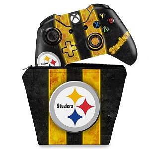 KIT Capa Case e Skin Xbox One Fat Controle - Pittsburgh Steelers - NFL