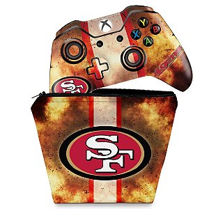 KIT Capa Case e Skin Xbox One Fat Controle - San Francisco 49ers - NFL