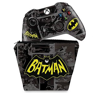 KIT Capa Case e Skin Xbox One Fat Controle - Batman Comics