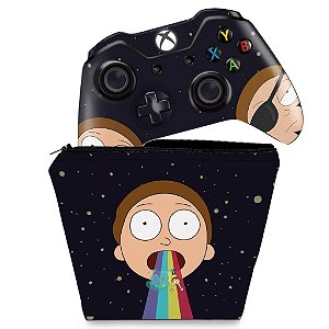 KIT Capa Case e Skin Xbox One Fat Controle - Morty Rick and Morty