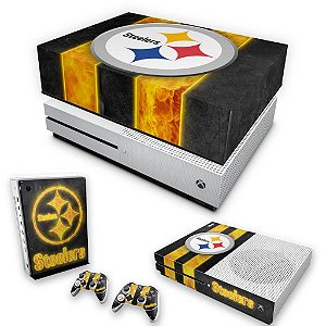 KIT Xbox One S Slim Skin e Capa Anti Poeira - Pittsburgh Steelers - NFL