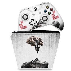 KIT Capa Case e Skin Xbox One Slim X Controle - The Evil Within